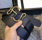 Gucci Leather Belt with Snake Buckle